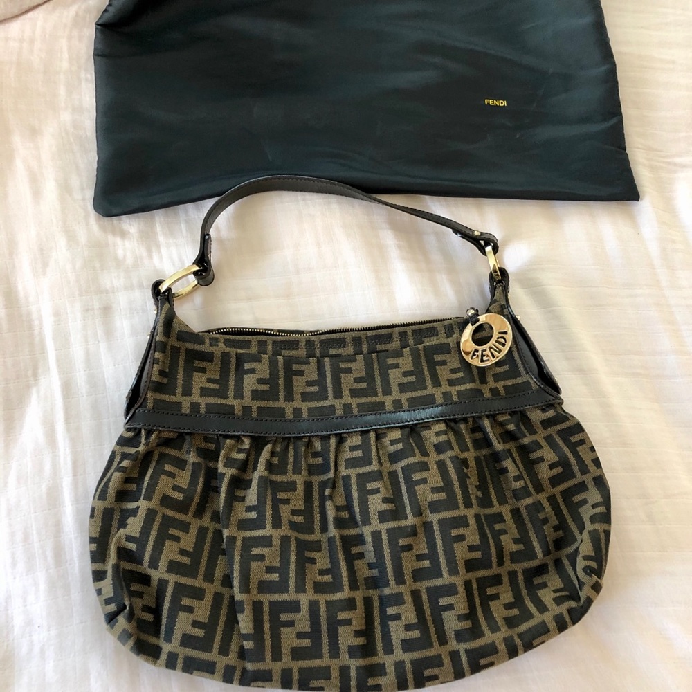 Authentic Fendi Zucca canvas monogram bag